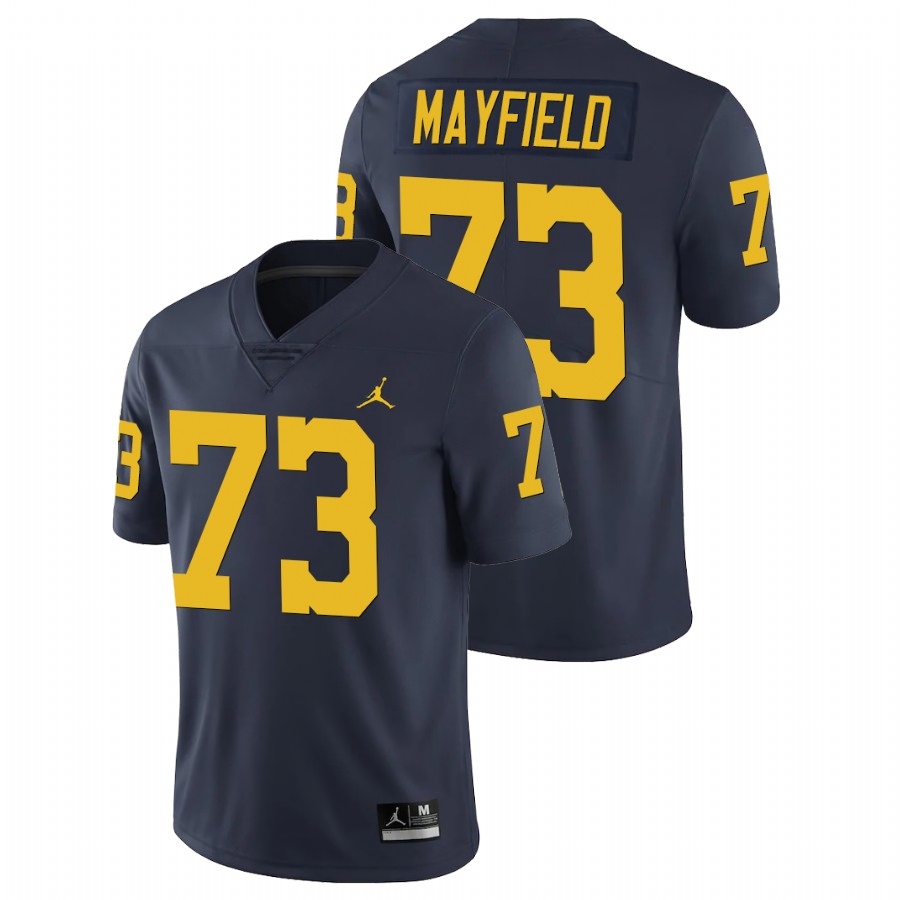 Michigan Wolverines Men's NCAA Jalen Mayfield #73 Navy Limited College Football Jersey TEU4649NF